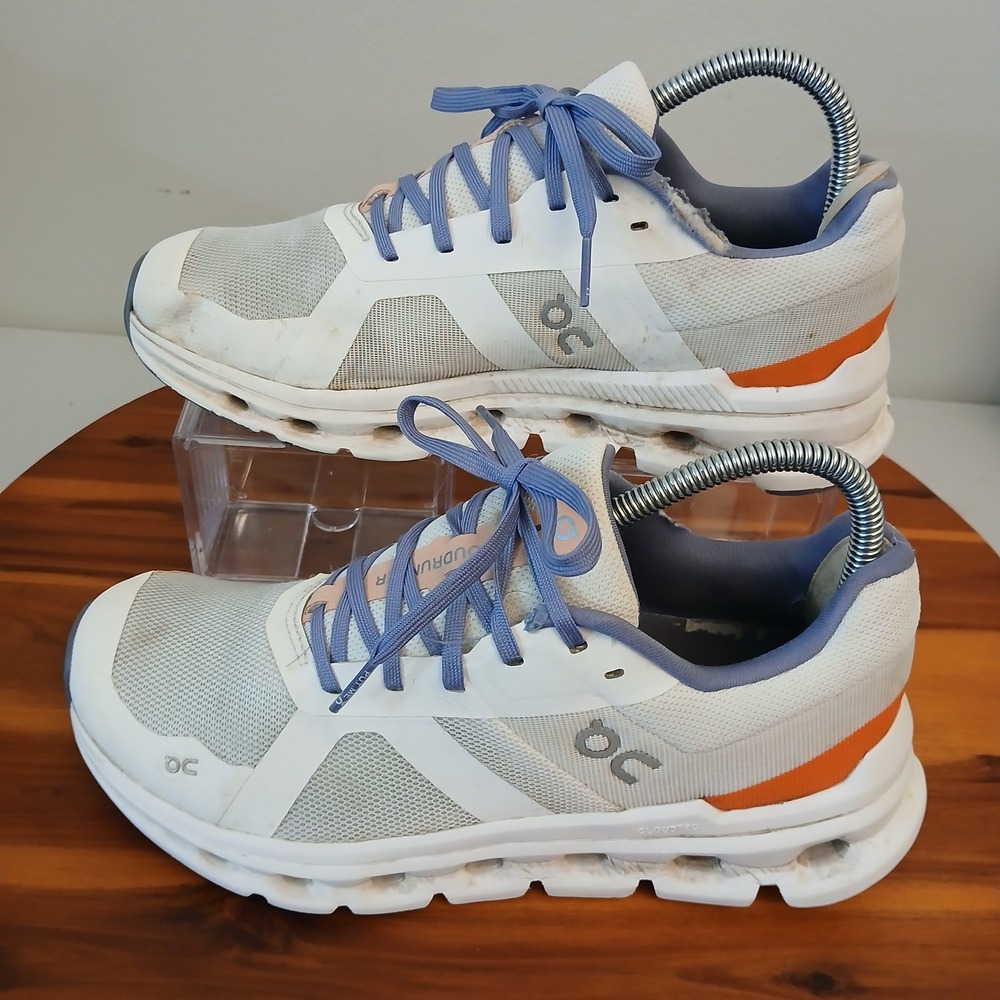 On Cloudrunner Womens Size 8 White Blue Running Shoes Sneakers 46.98236